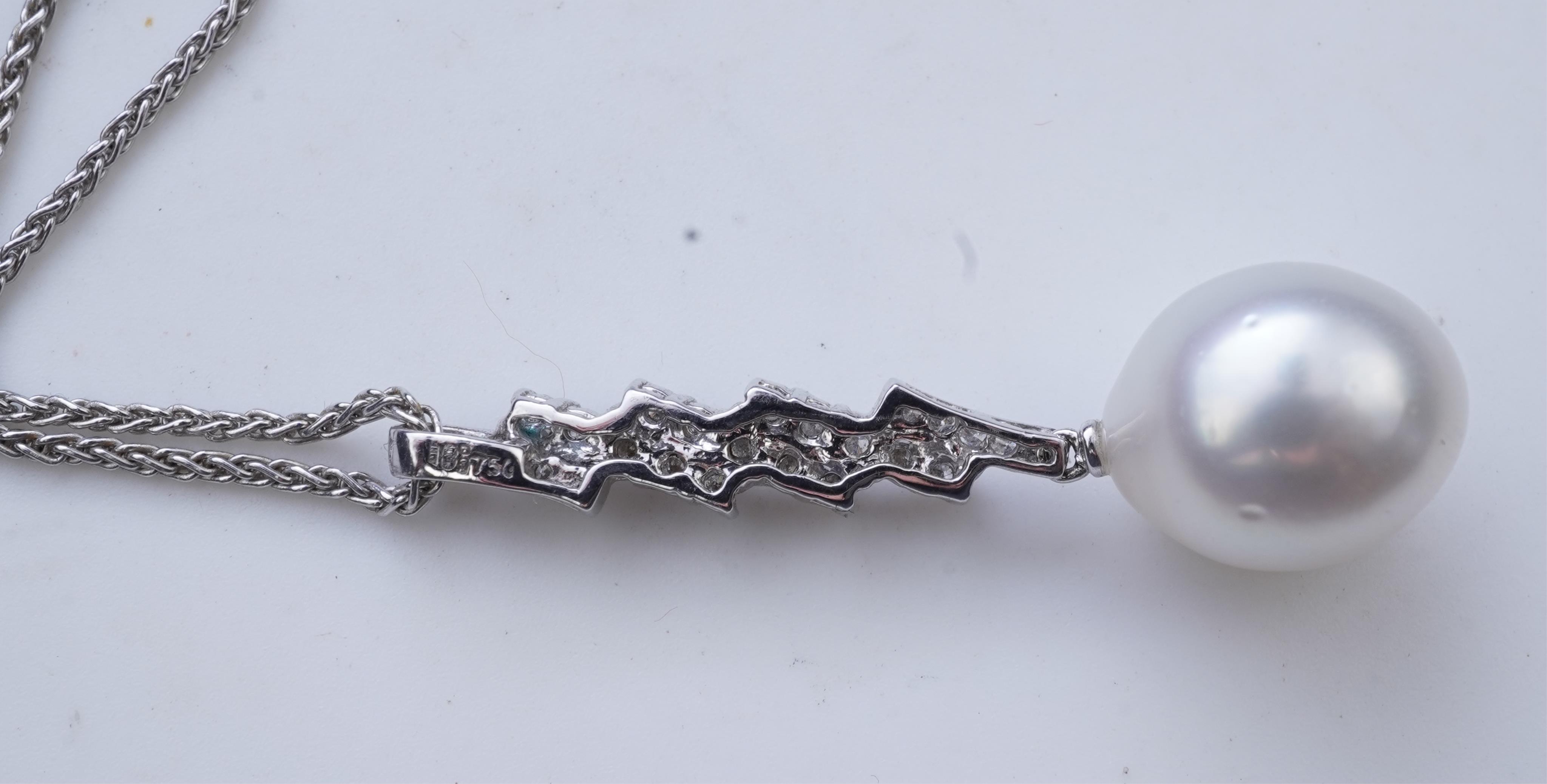 A cultured pearl and diamond demi-parure